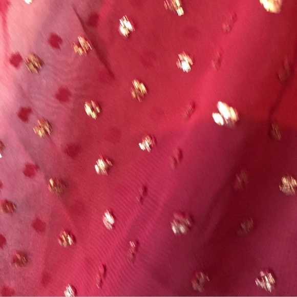 Lane Bryant wine coloured sheer blouse with gold flecks.  New with tags. - Picture 3 of 9